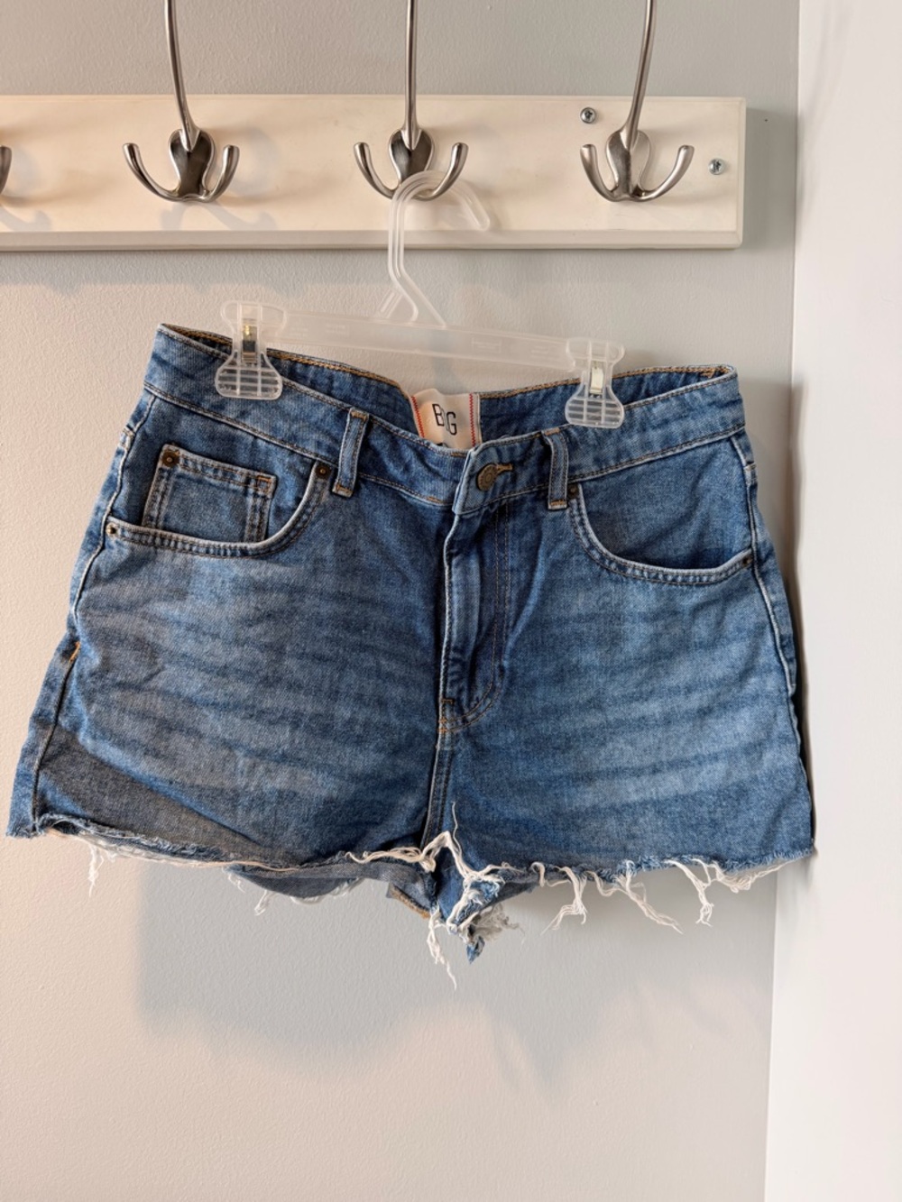 BDG Light Blue Distressed Denim Cutoff Shorts